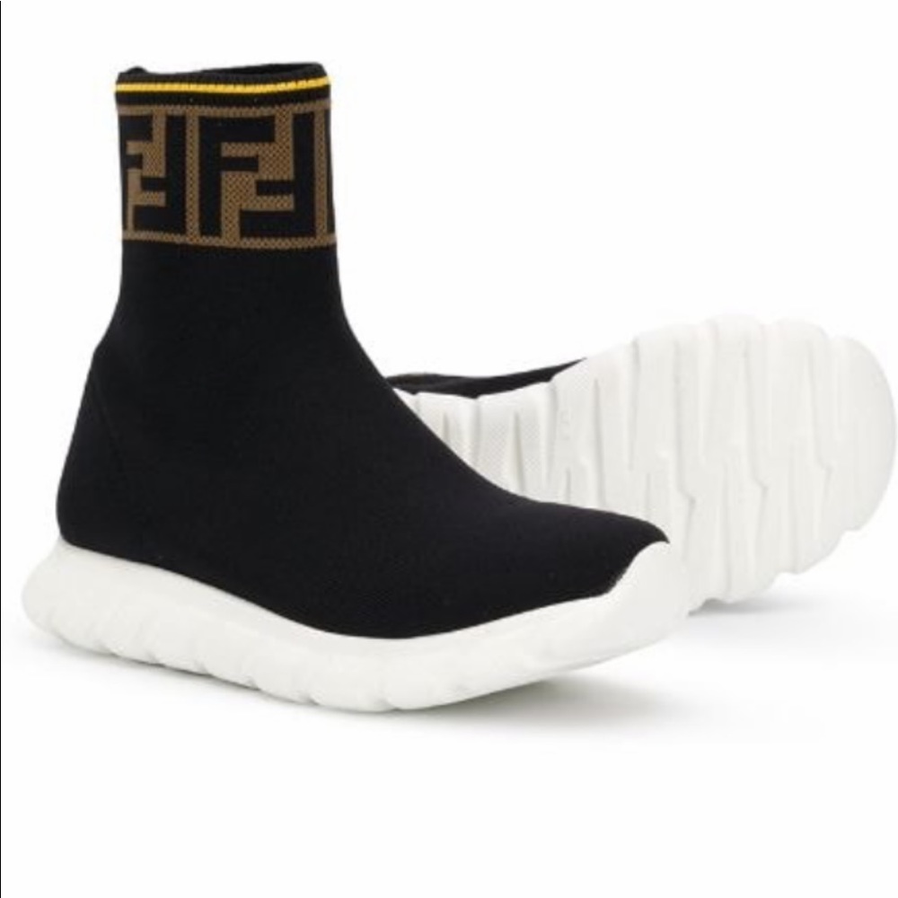 FENDI KIDS FF slip-on sock sneakers